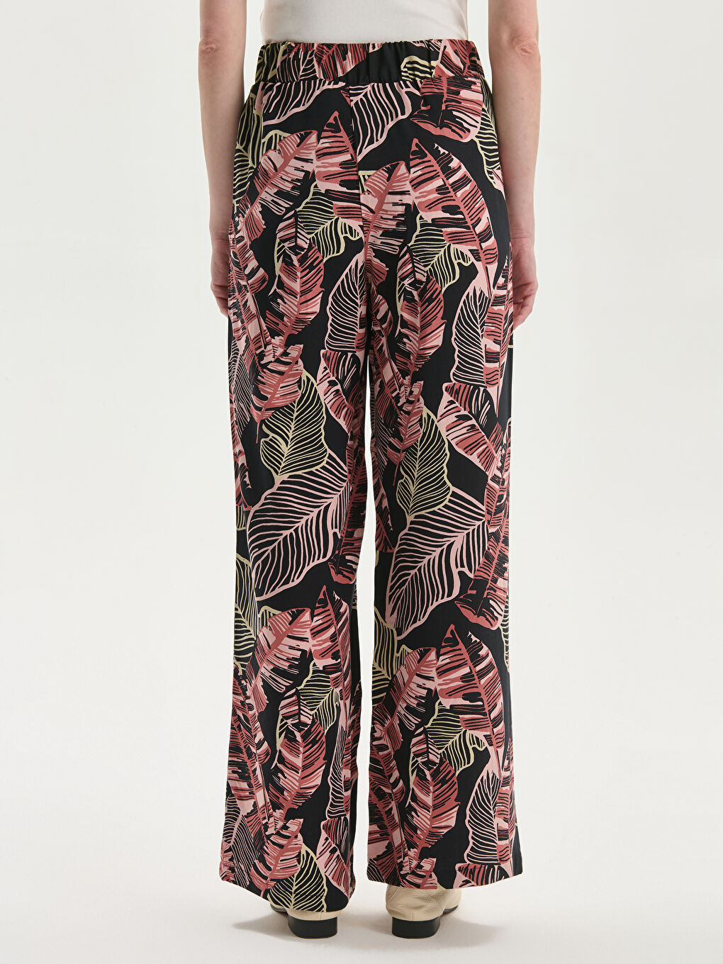 Elasticated Waist Floral Women's Trousers -S5MN31Z8-LRJ