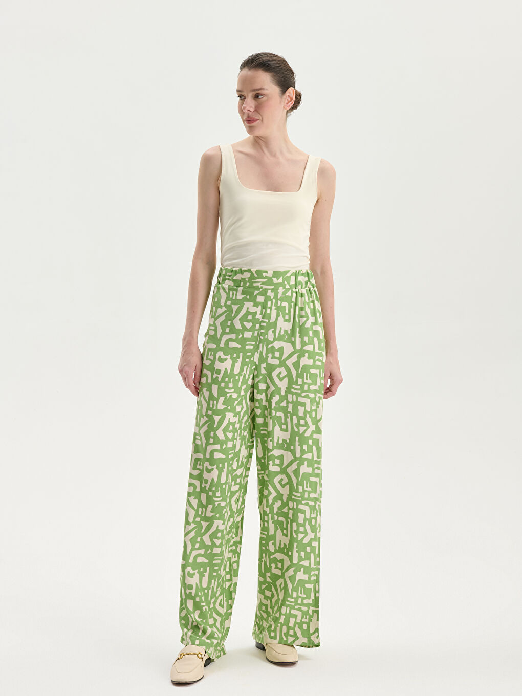 Elasticated Waist Floral Women's Trousers -S5MN31Z8-LRQ