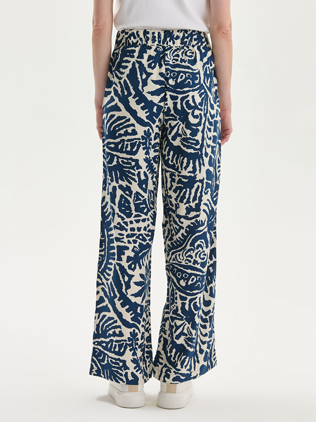 Elasticated Waist Patterned Women's Trousers -S5MN31Z8-LS3