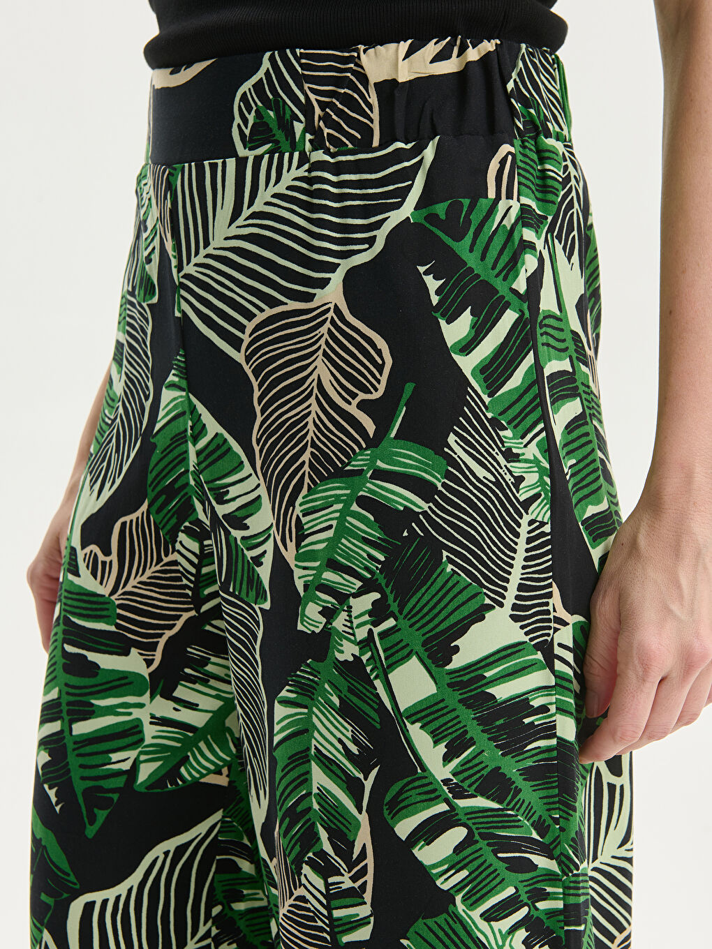 Elasticated Waist Floral Women's Trousers -S5MN31Z8-LSR