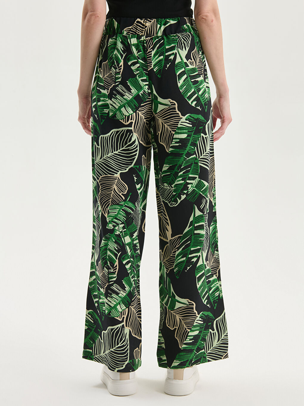 Elasticated Waist Floral Women's Trousers -S5MN31Z8-LSR