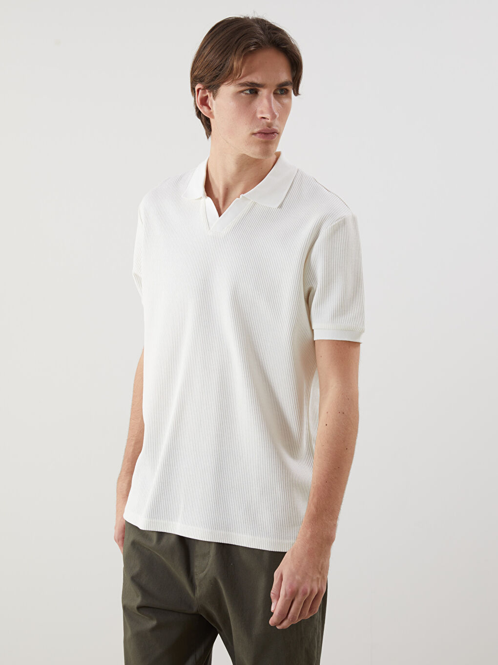 Polo Neck Short Sleeve Men's T-Shirt -S5MN41Z8-R9J