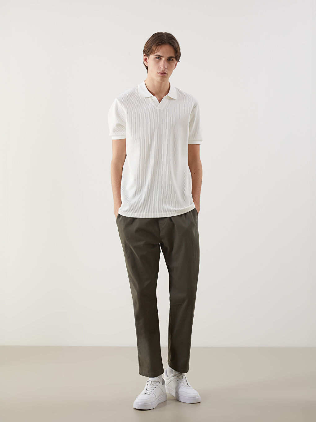 Polo Neck Short Sleeve Men's T-Shirt -S5MN41Z8-R9J