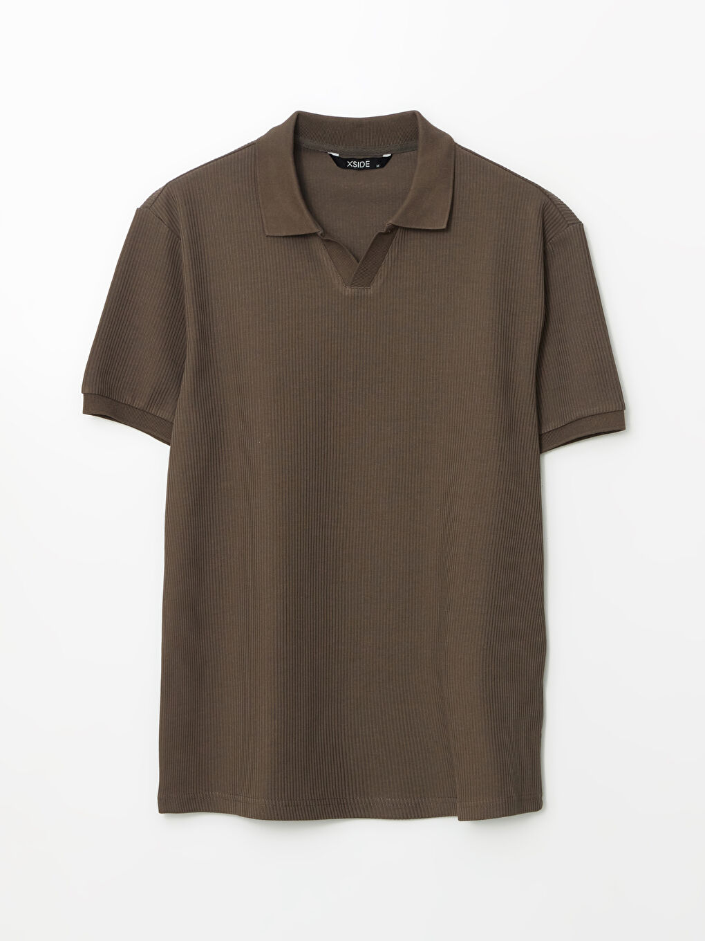 XSIDE Kahverengi Polo Yaka Kısa Kollu Erkek Tişört - 4
