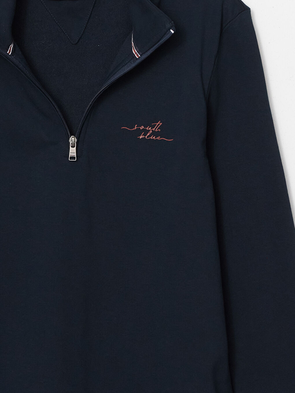 Lacivert Dik Yaka Erkek Sweatshirt-6