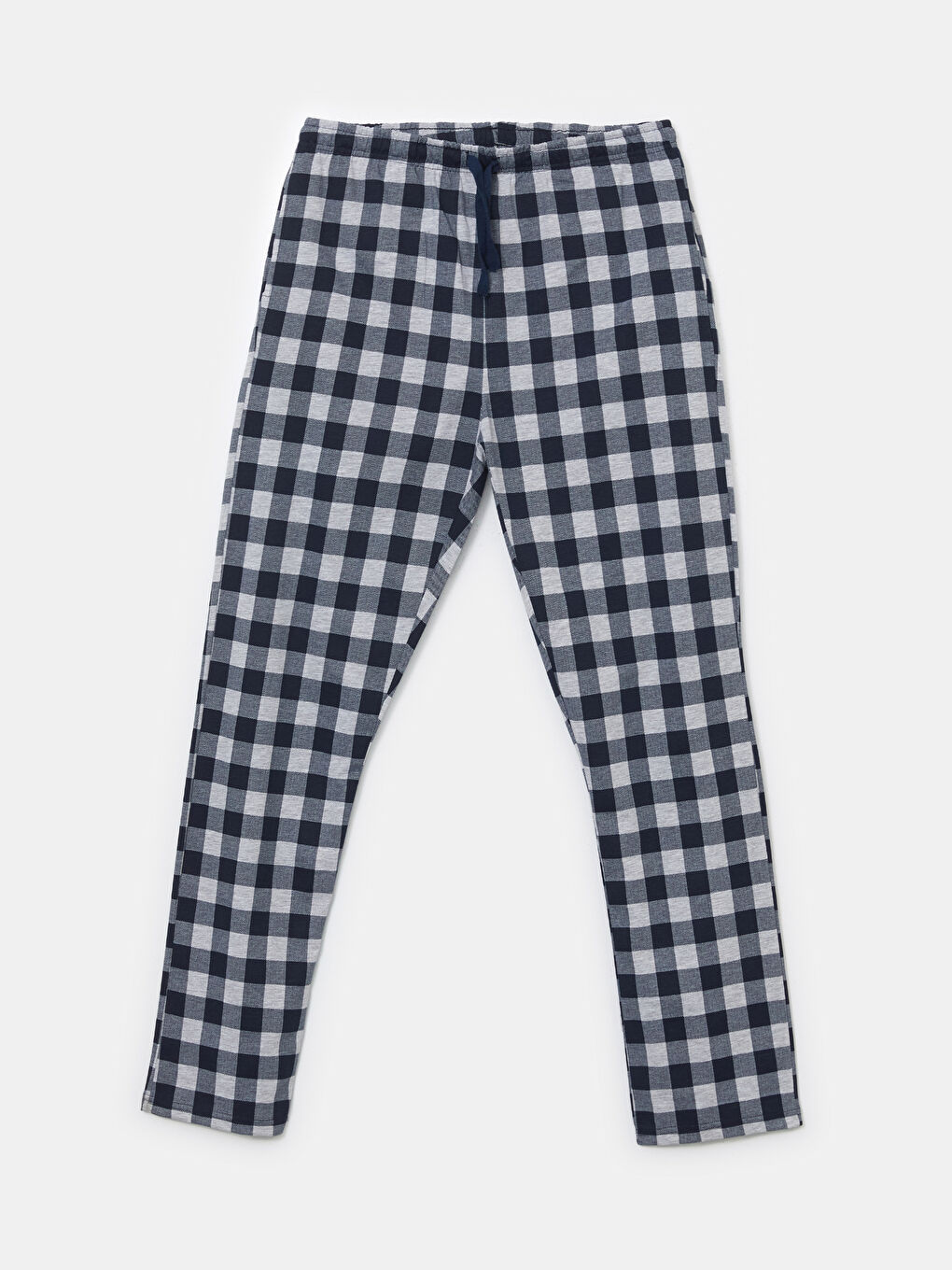 Gri Standart Kalıp Ekose Erkek Pijama Altı