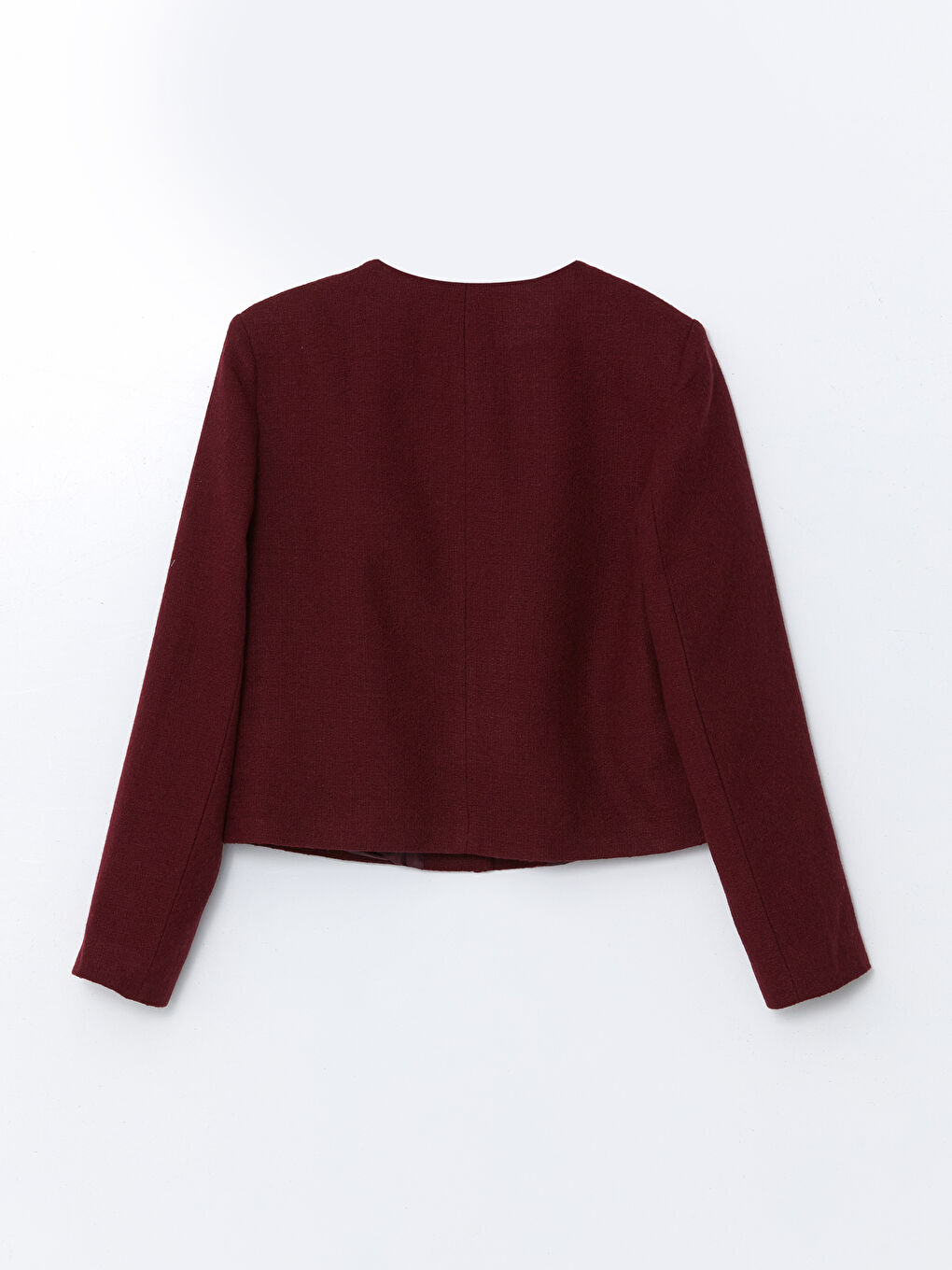Crew Neck Textured Women's Tweed Jacket -S5MN71Z8-CZF