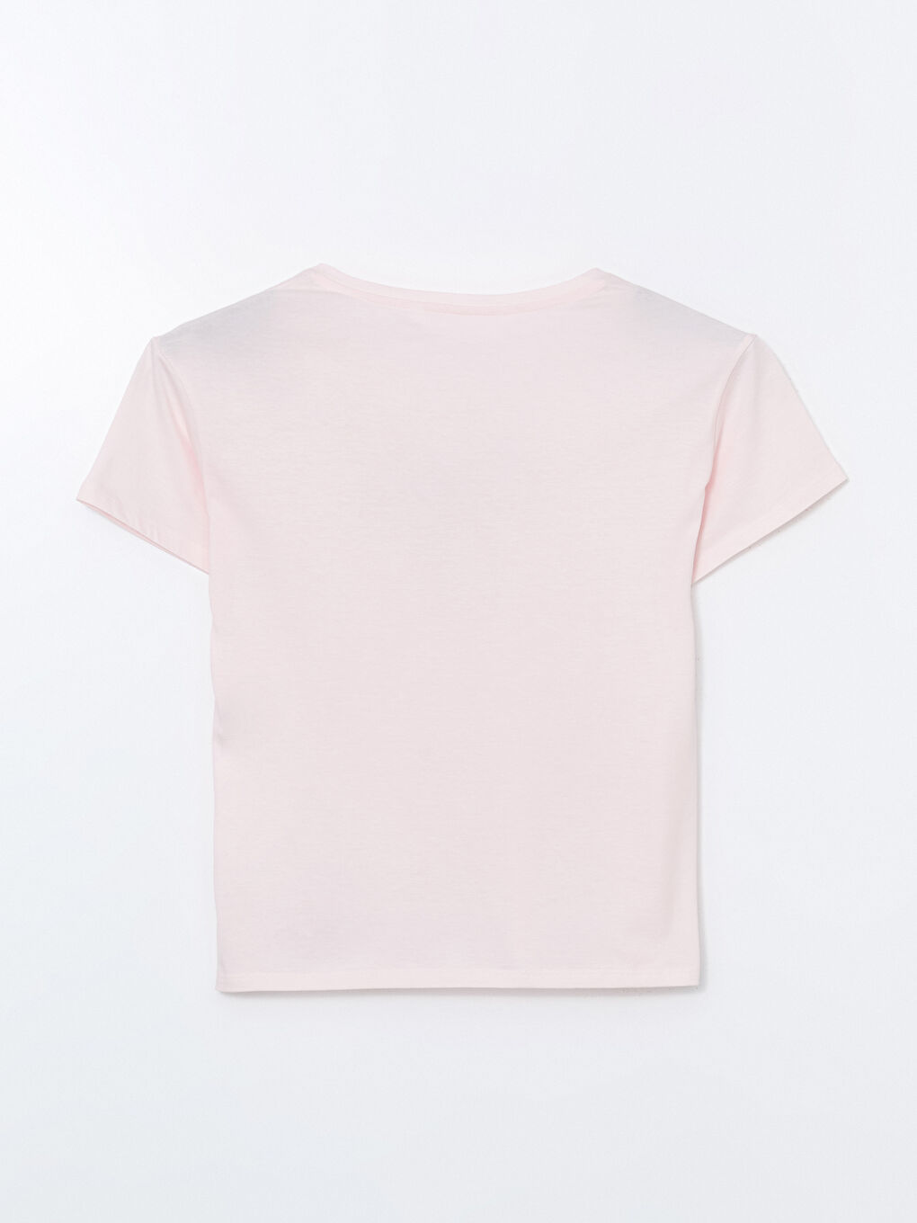 Pembe Bisiklet Yaka Baskılı Kadın Pijama Üstü-1