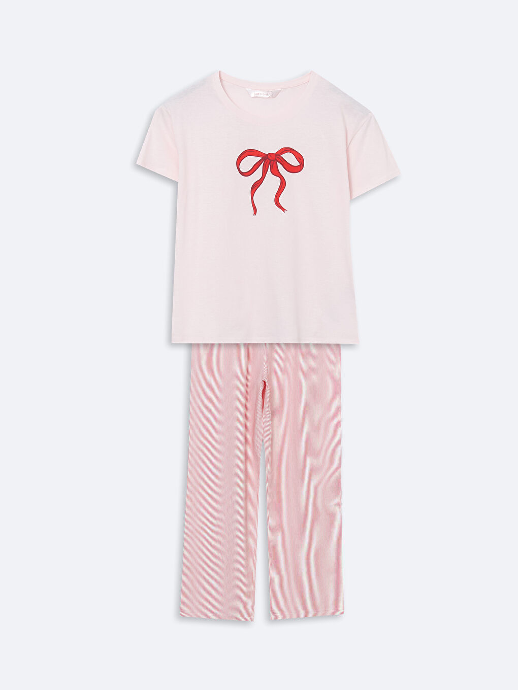 Crew Neck Printed Women's Pajamas Set -S5MN81Z8-LJE