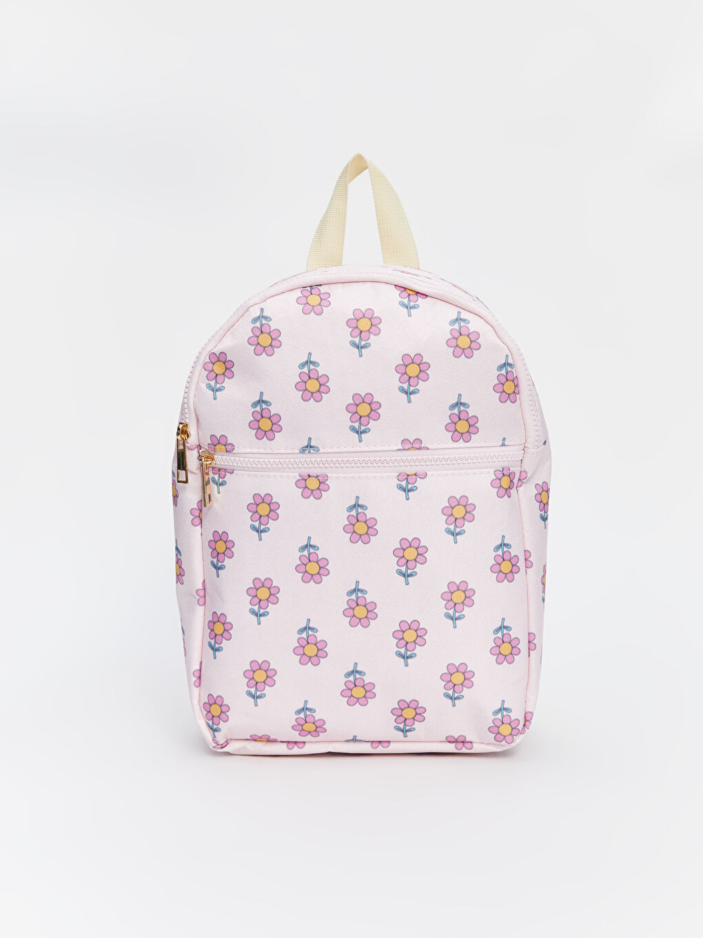 Pembe Çiçek Baskılı Kız Çocuk Okul Çantası