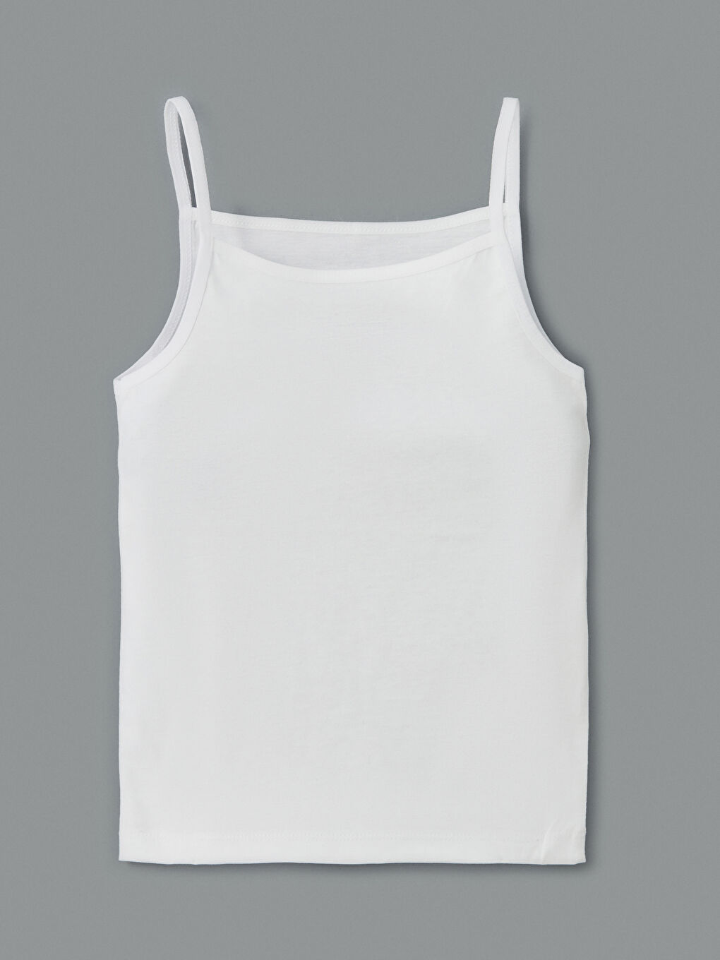 Beyaz Kare Yaka Kız Çocuk Atlet 3'lü-1