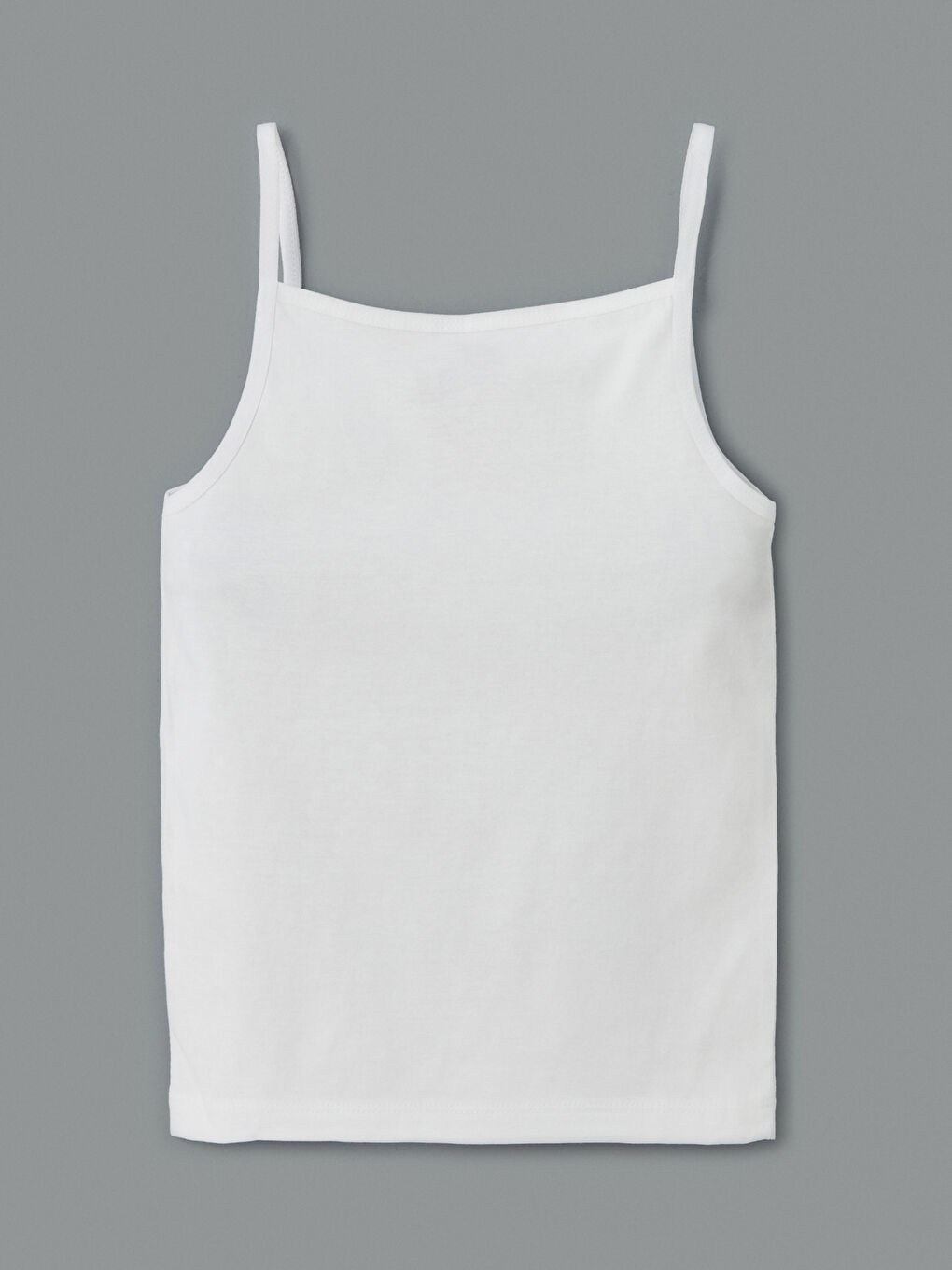 Beyaz Kare Yaka Kız Çocuk Atlet 3'lü-6