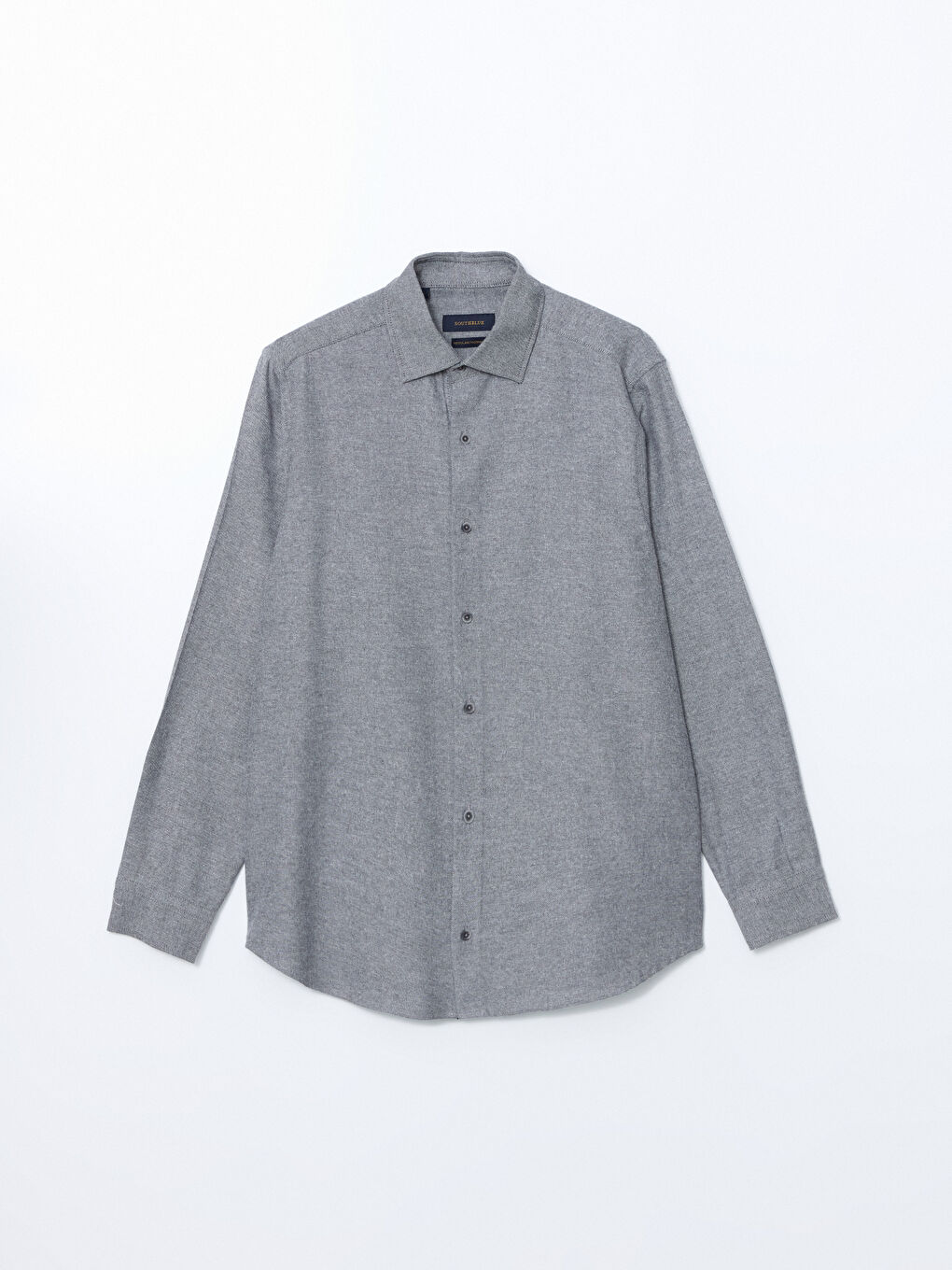 Gri Regular Fit Uzun Kollu Erkek Gömlek-4