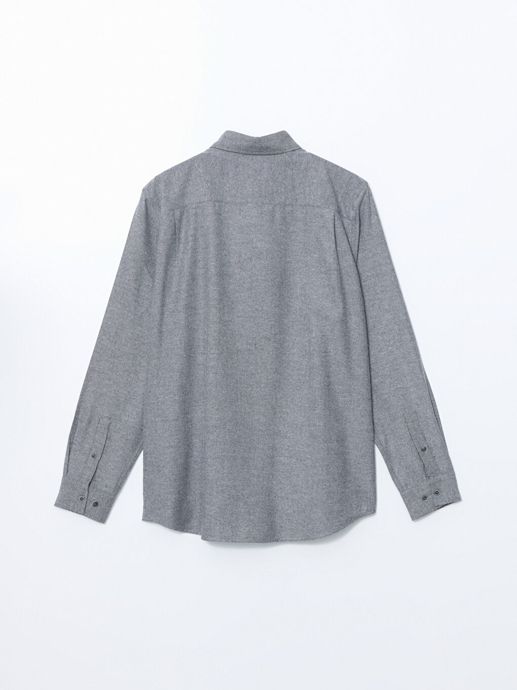 Gri Regular Fit Uzun Kollu Erkek Gömlek-5