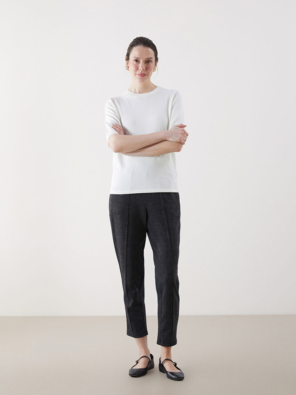 Carrot Cut Women Pants With Elastic Waist -S5MO51Z8-MHS