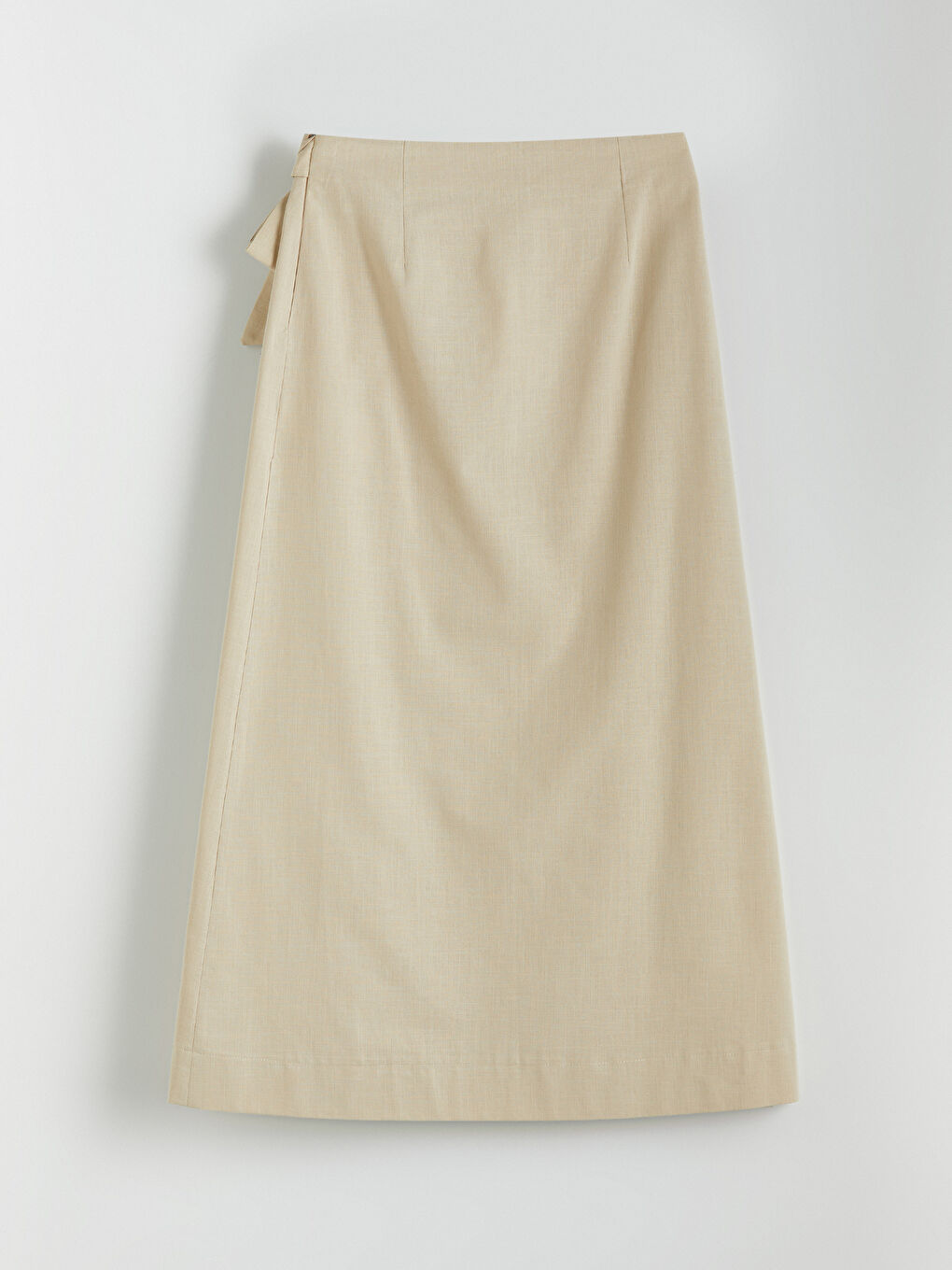 Bej Dar Fit Poplin Etek-5