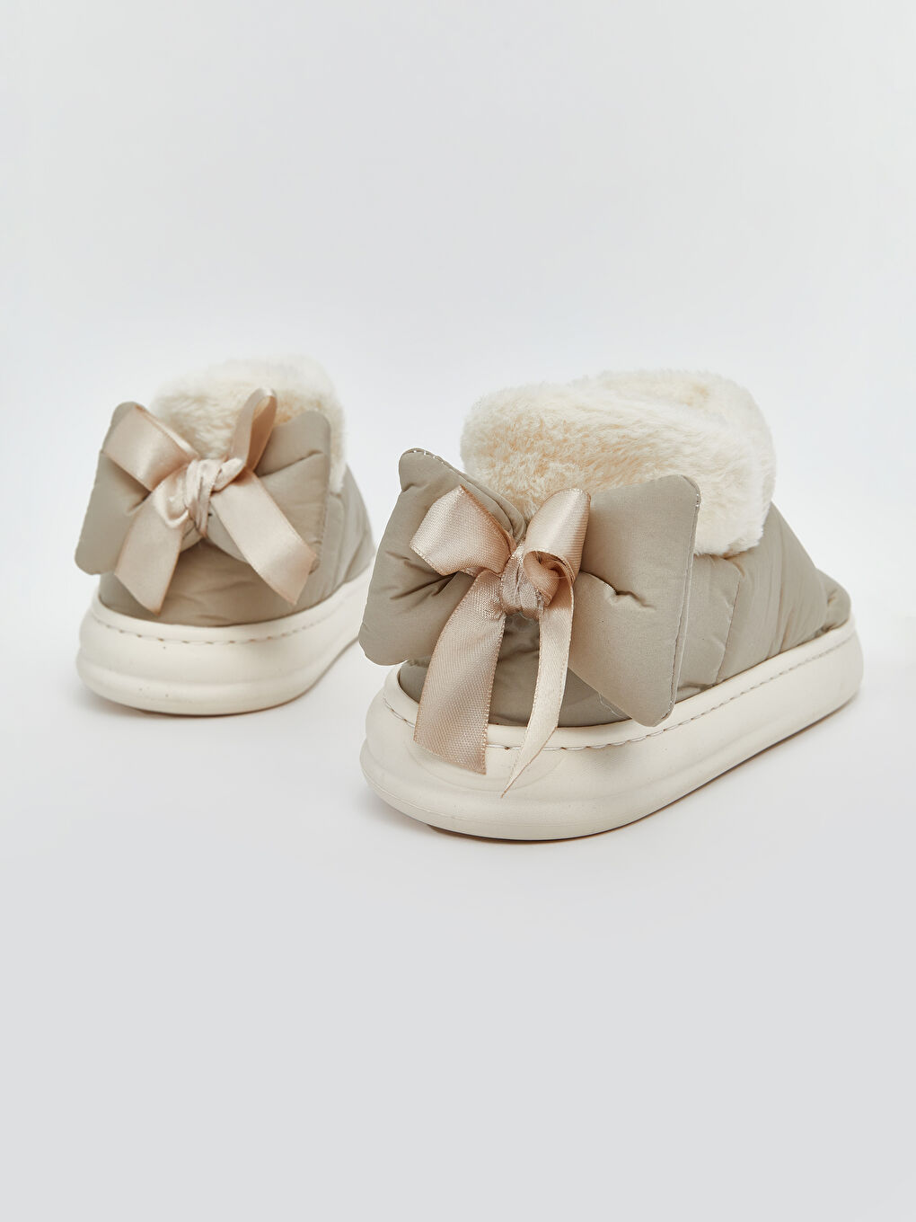 Bej Pelüş Kadın Ev Ayakkabısı-4