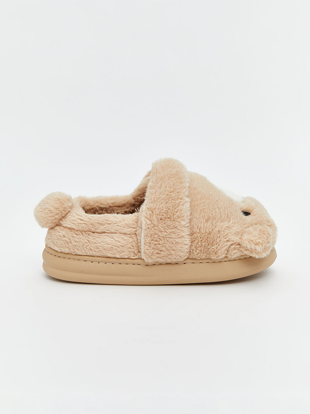 Bej Ayı Figürlü Pelüş Kadın Panduf-1