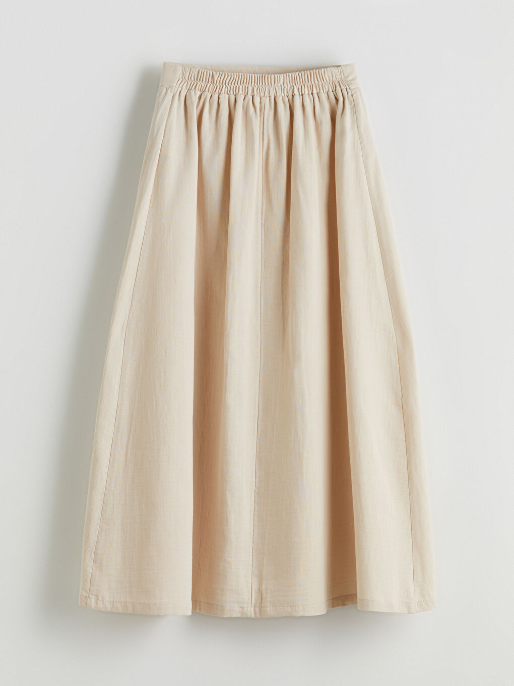 LCW Modest Elasticated Waist Muslin Flared Skirt -S5MO67Z8-YLD