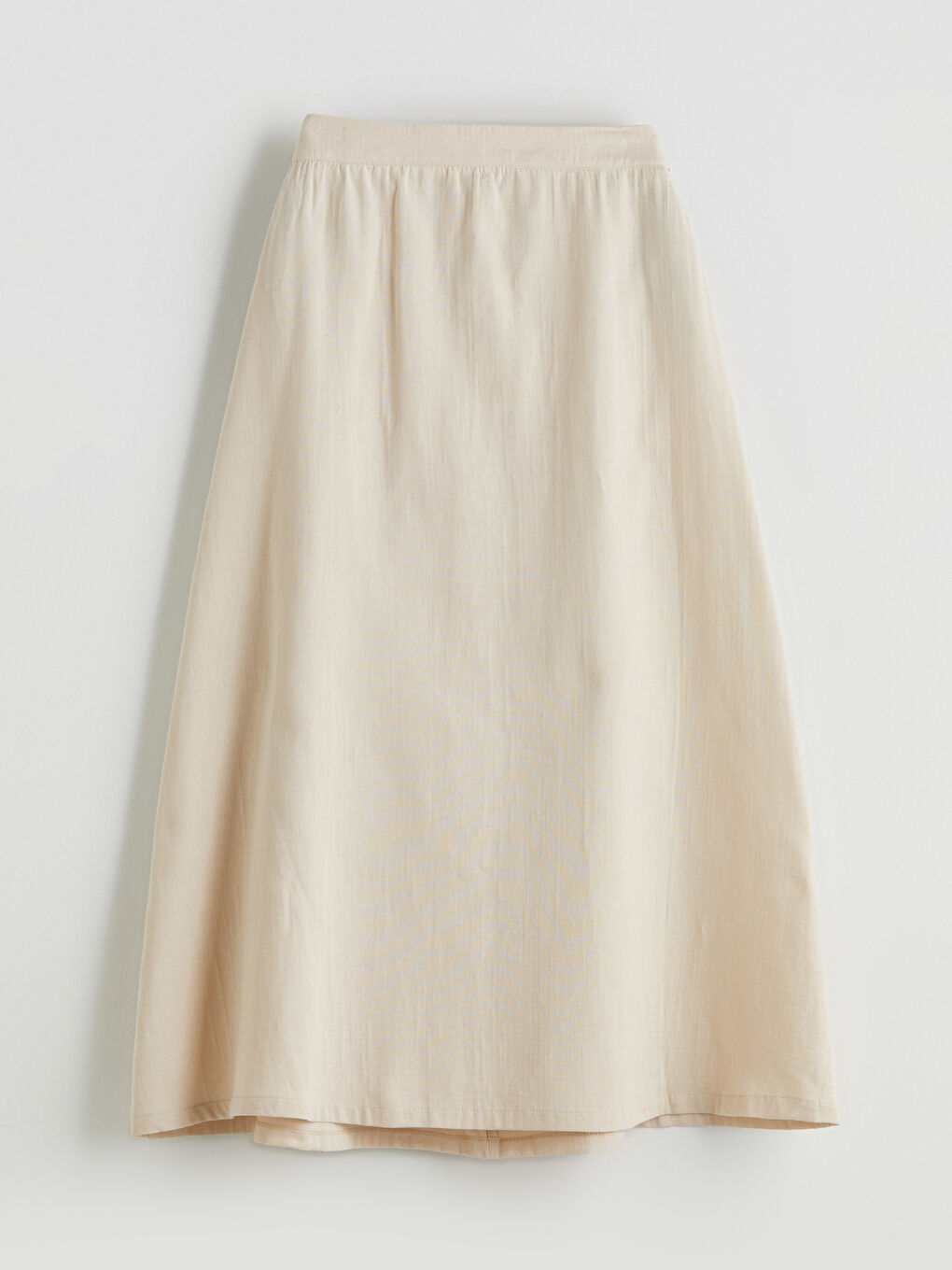 LCW Modest Elasticated Waist Muslin Flared Skirt -S5MO67Z8-YLD