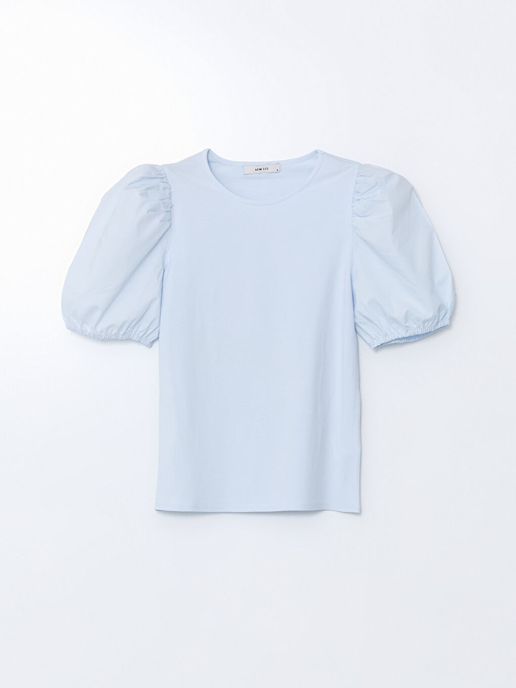 Crew Neck Balloon Sleeve Women's T-Shirt-4