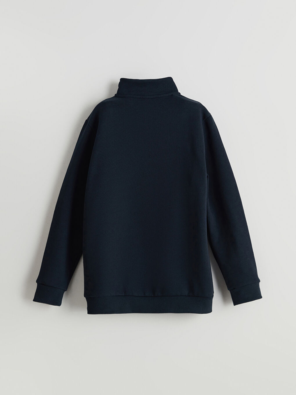 Lacivert Dik Yaka Erkek Çocuk Kalın Sweatshirt-1