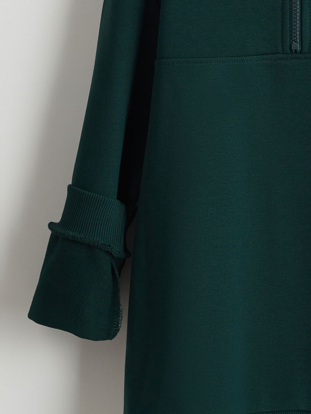 Yeşil Dik Yaka Erkek Çocuk Kalın Sweatshirt-2