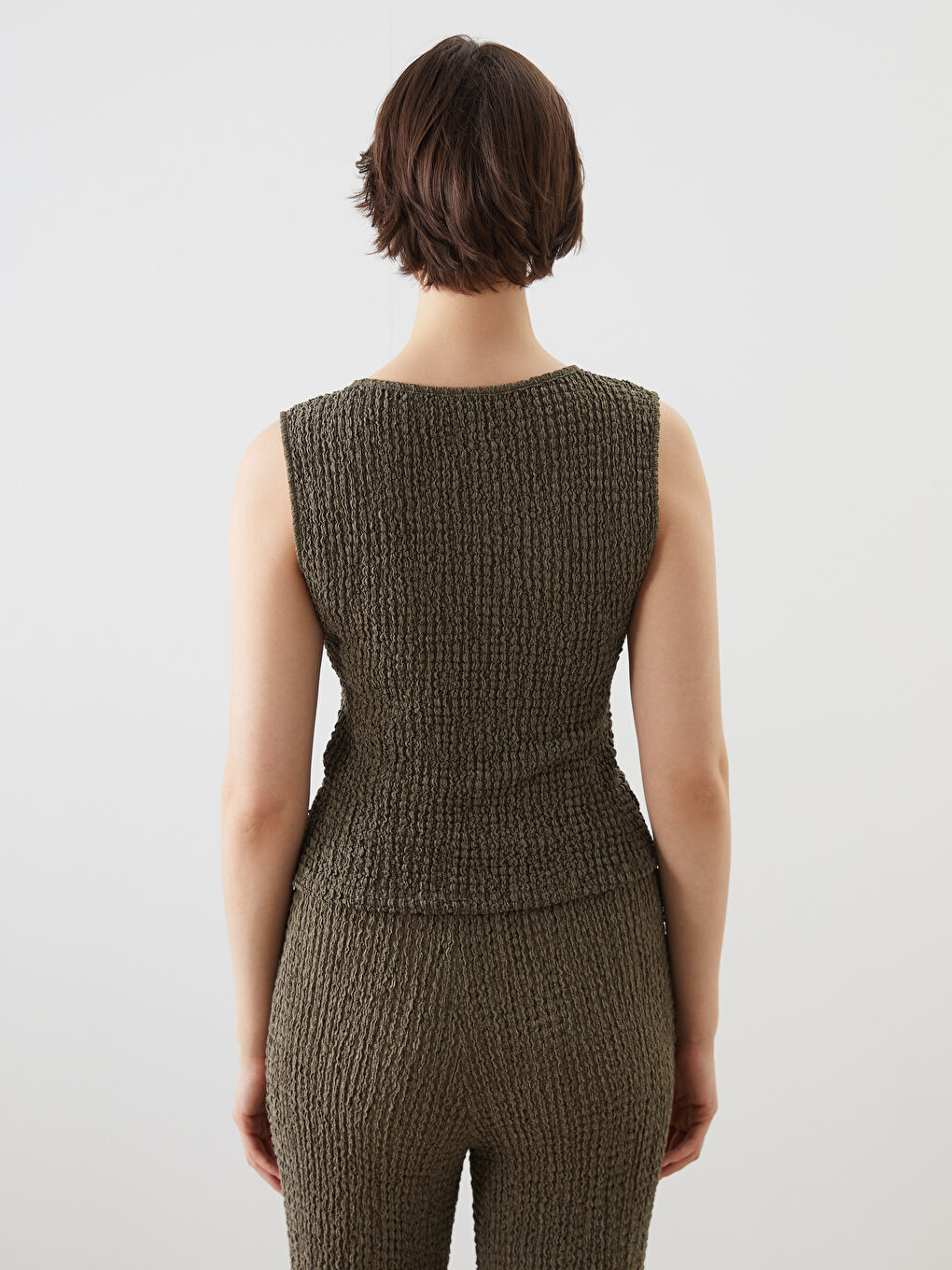 LCWAIKIKI Classic V Neck Textured Women's Waistcoat -S5MP19Z8-CS4