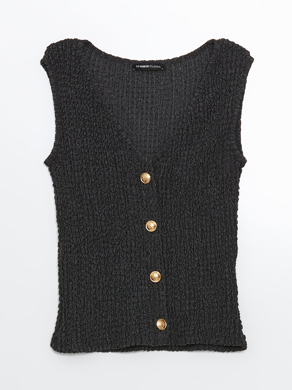 LCWAIKIKI Classic V Neck Textured Women's Waistcoat -S5MP19Z8-CVL