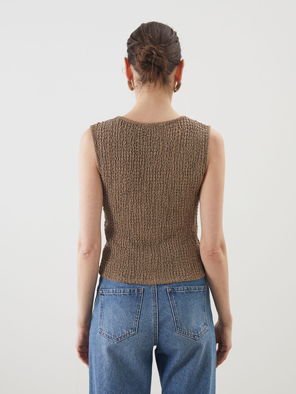 LCWAIKIKI Classic V Neck Textured Women's Waistcoat -S5MP19Z8-LXG