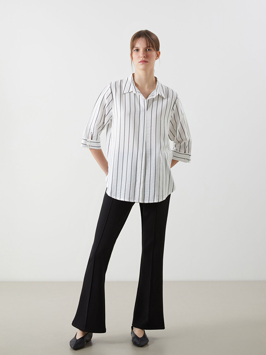 Extra Slim Fit Bell-bottom Women's Trousers -S5MP28Z8-CVL