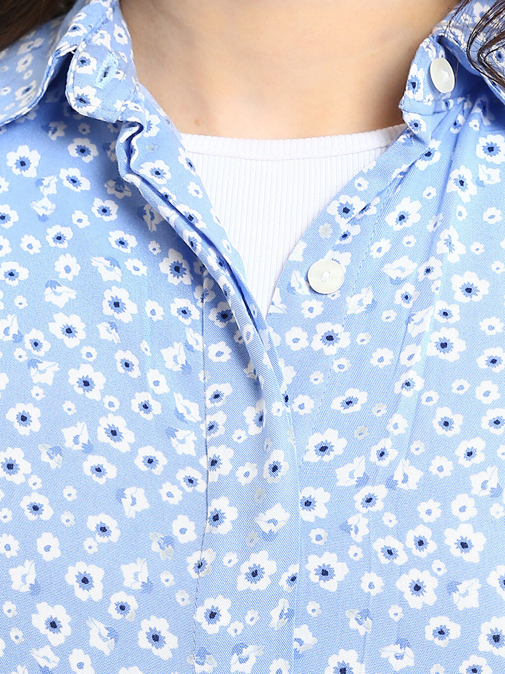 Patterned Long Sleeve Women's Shirt Dress-2