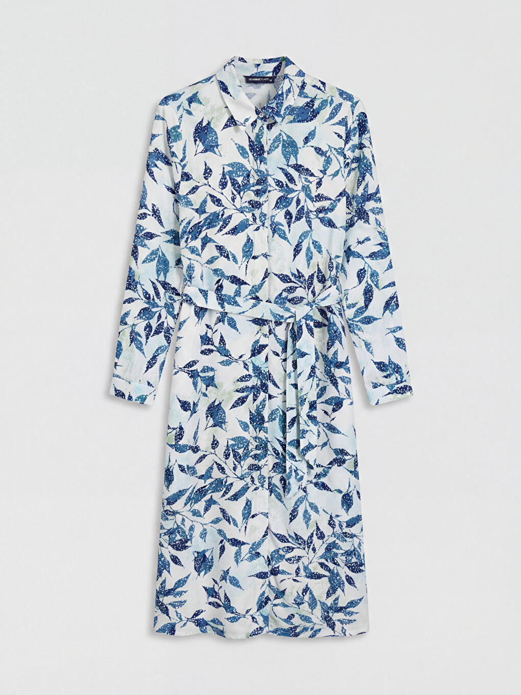 Patterned Long Sleeve Women's Shirt Dress-5