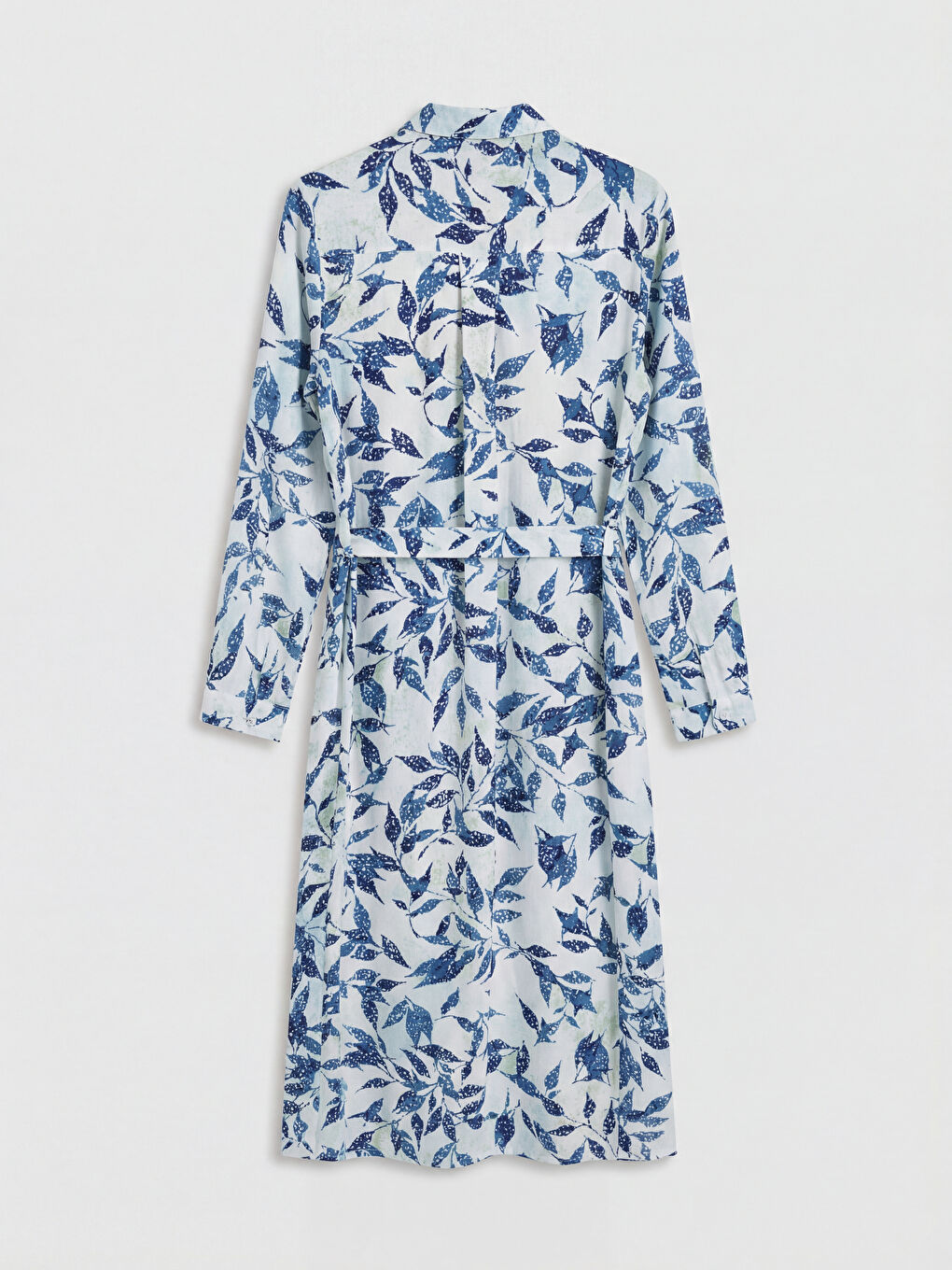 Patterned Long Sleeve Women's Shirt Dress-6