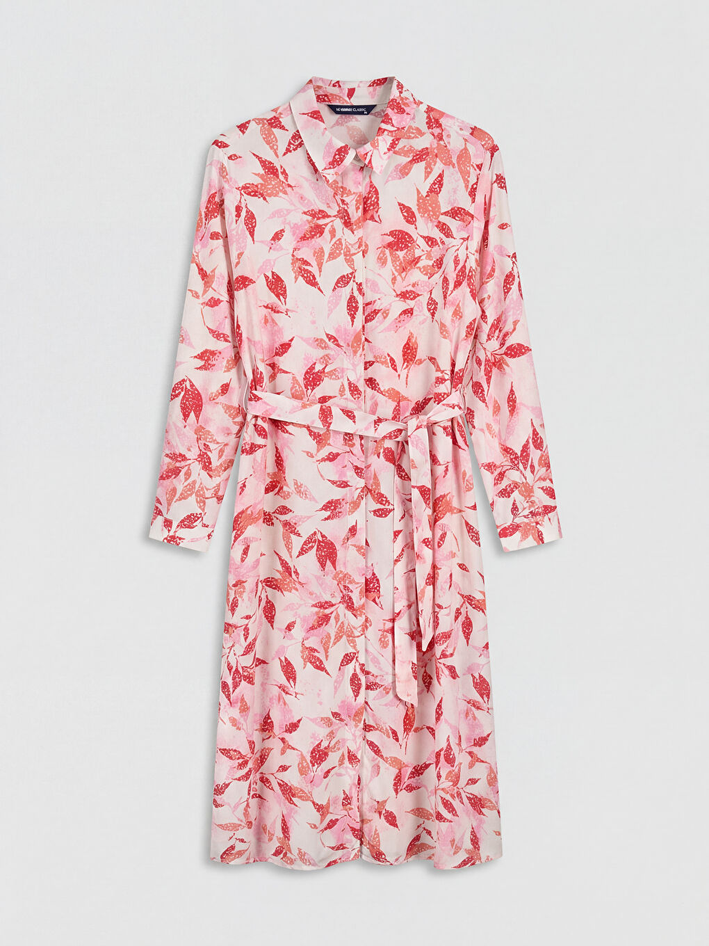 Patterned Long Sleeve Women's Shirt Dress