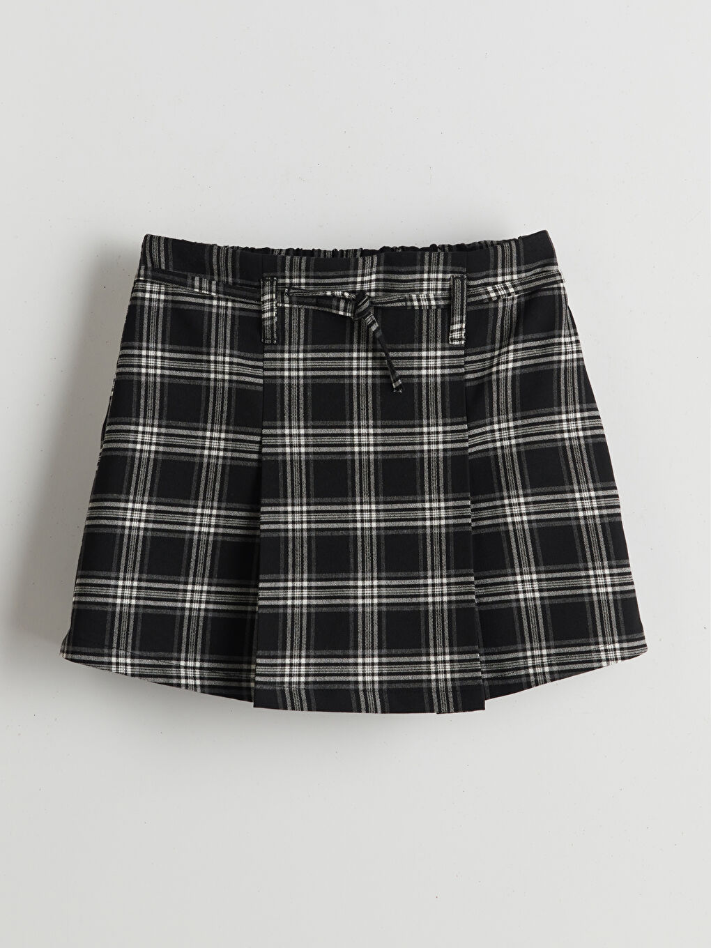 Elastic Waist Plaid Girl Short Skirt -S5MP63Z4-LKX
