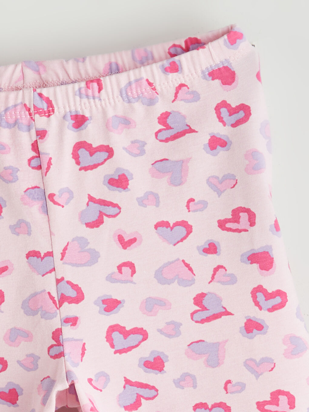 Pembe Beli Lastikli Kız Çocuk Pijama Şort-1