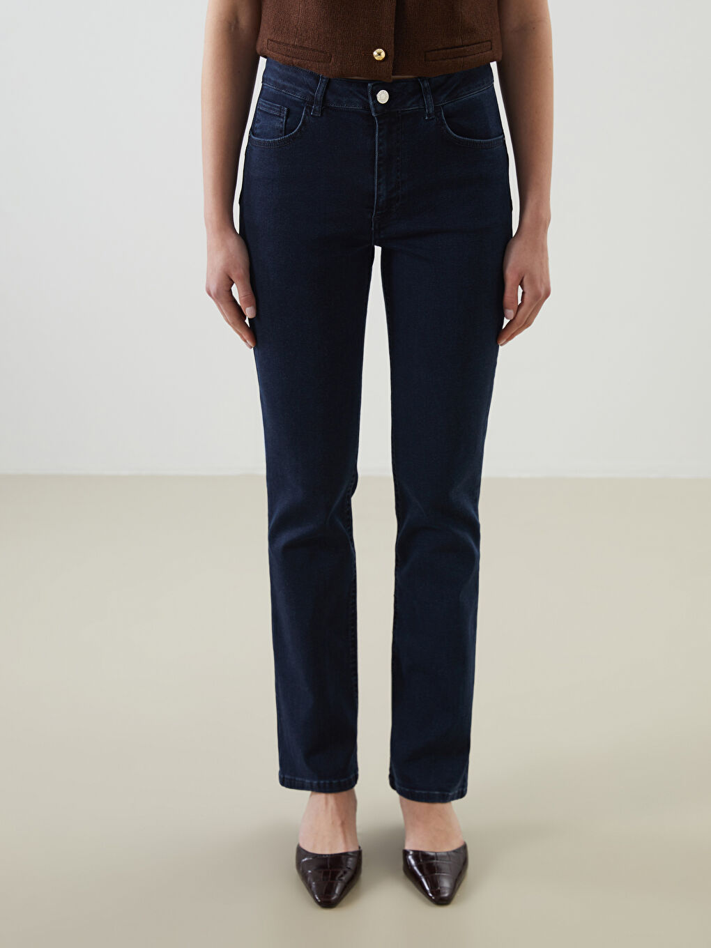 Siyah Mars Flare Kadın Jean Pantolon-1