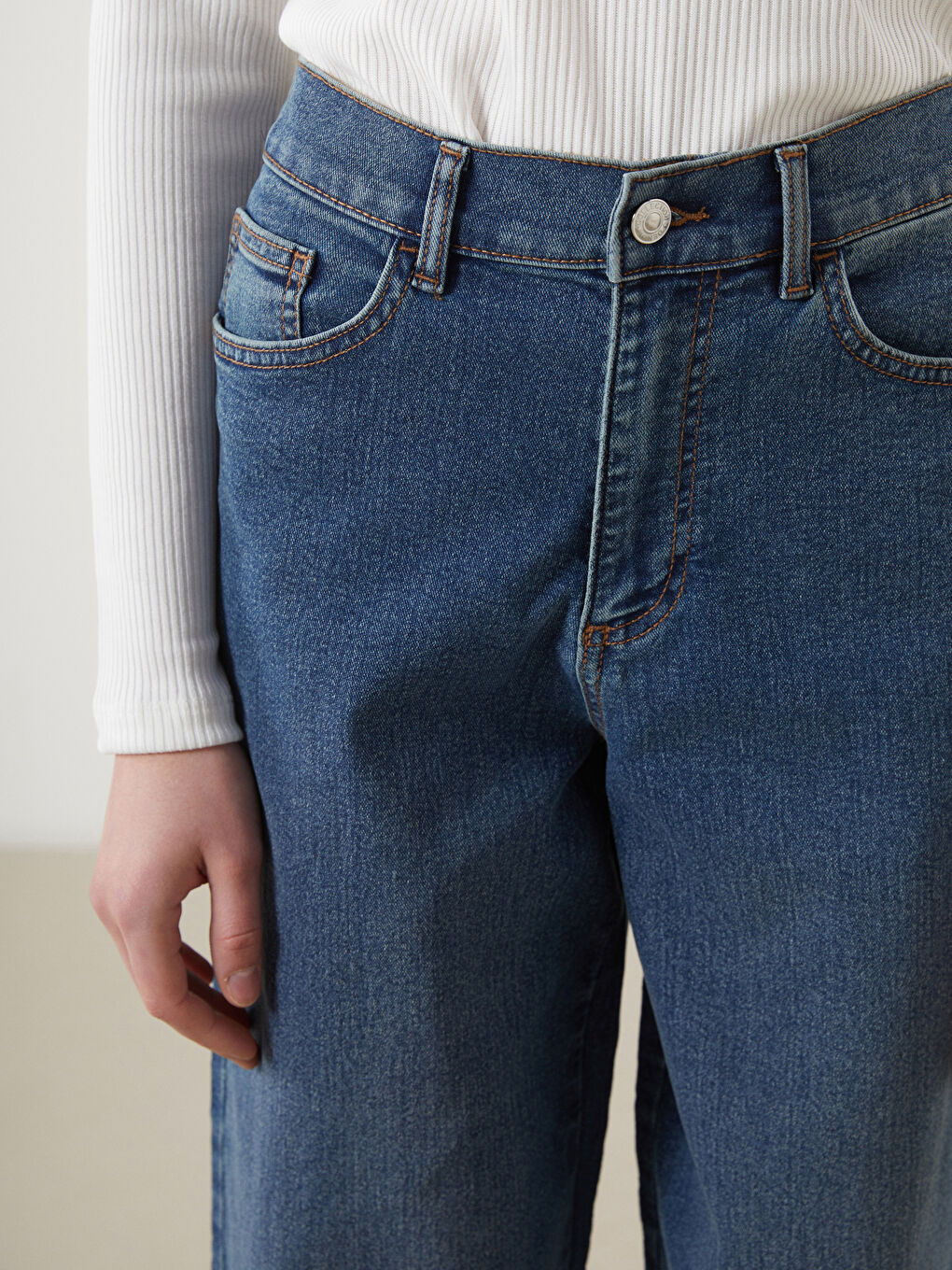 Jean Jambe Large pour Femmes-2