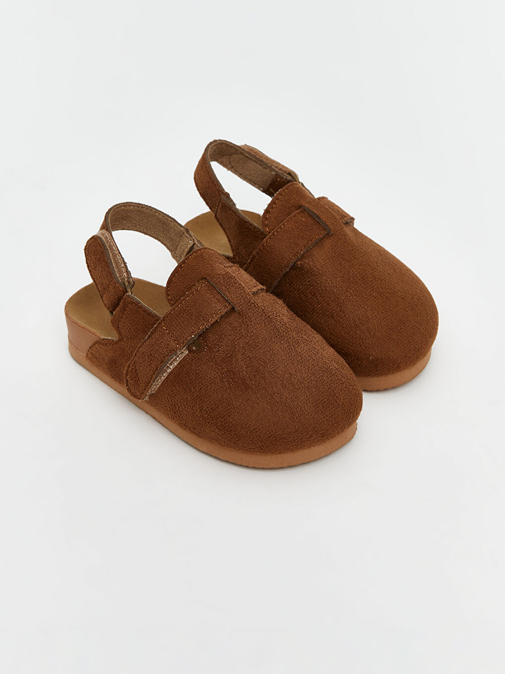 Kahverengi Süet Görünümlü Erkek Bebek Ev Terliği