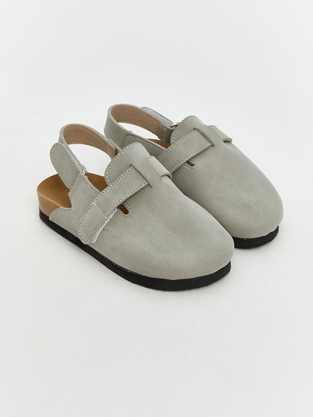 Gri Süet Görünümlü Erkek Bebek Ev Terliği