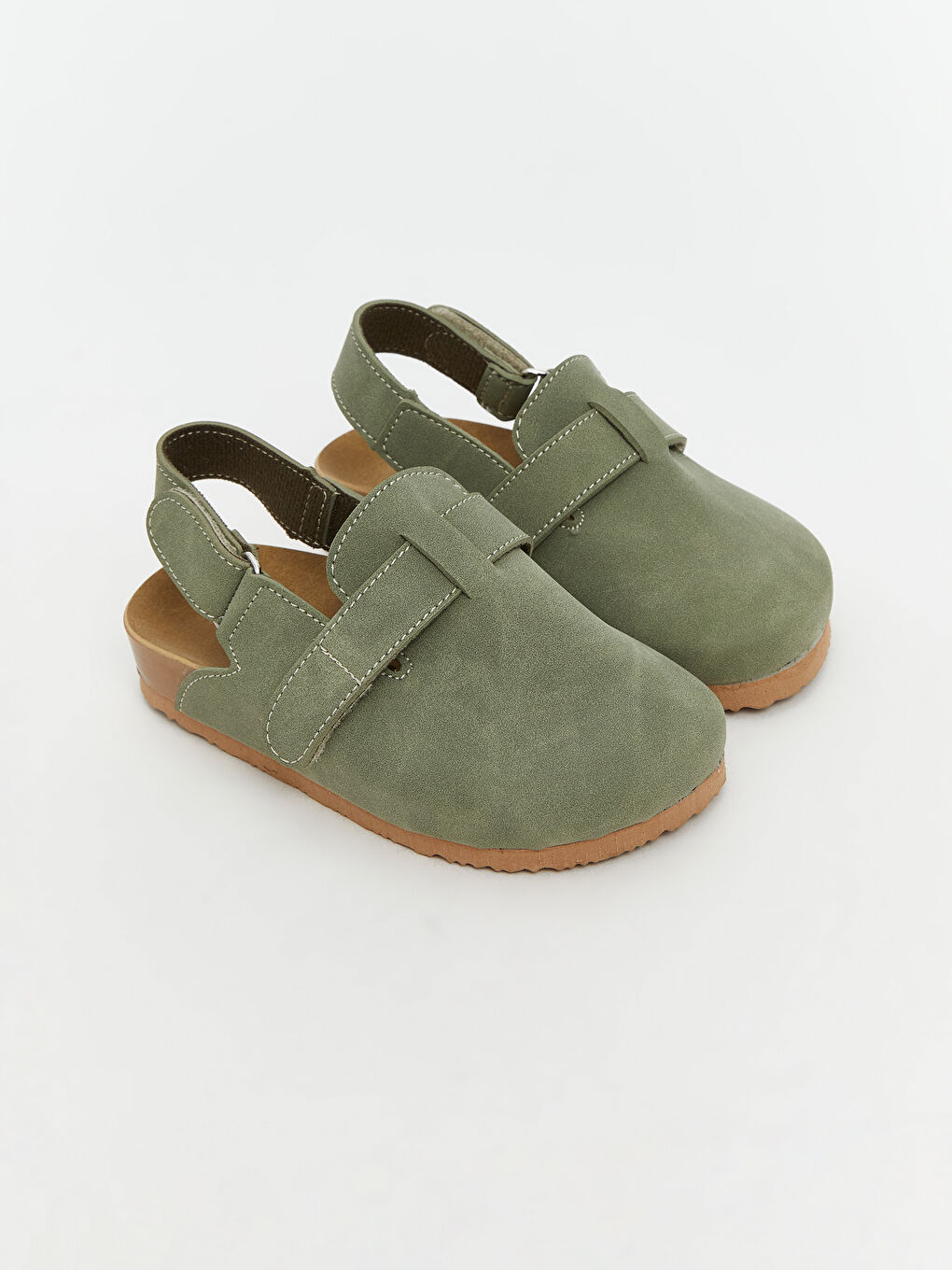 Haki Süet Görünümlü Erkek Bebek Ev Terliği