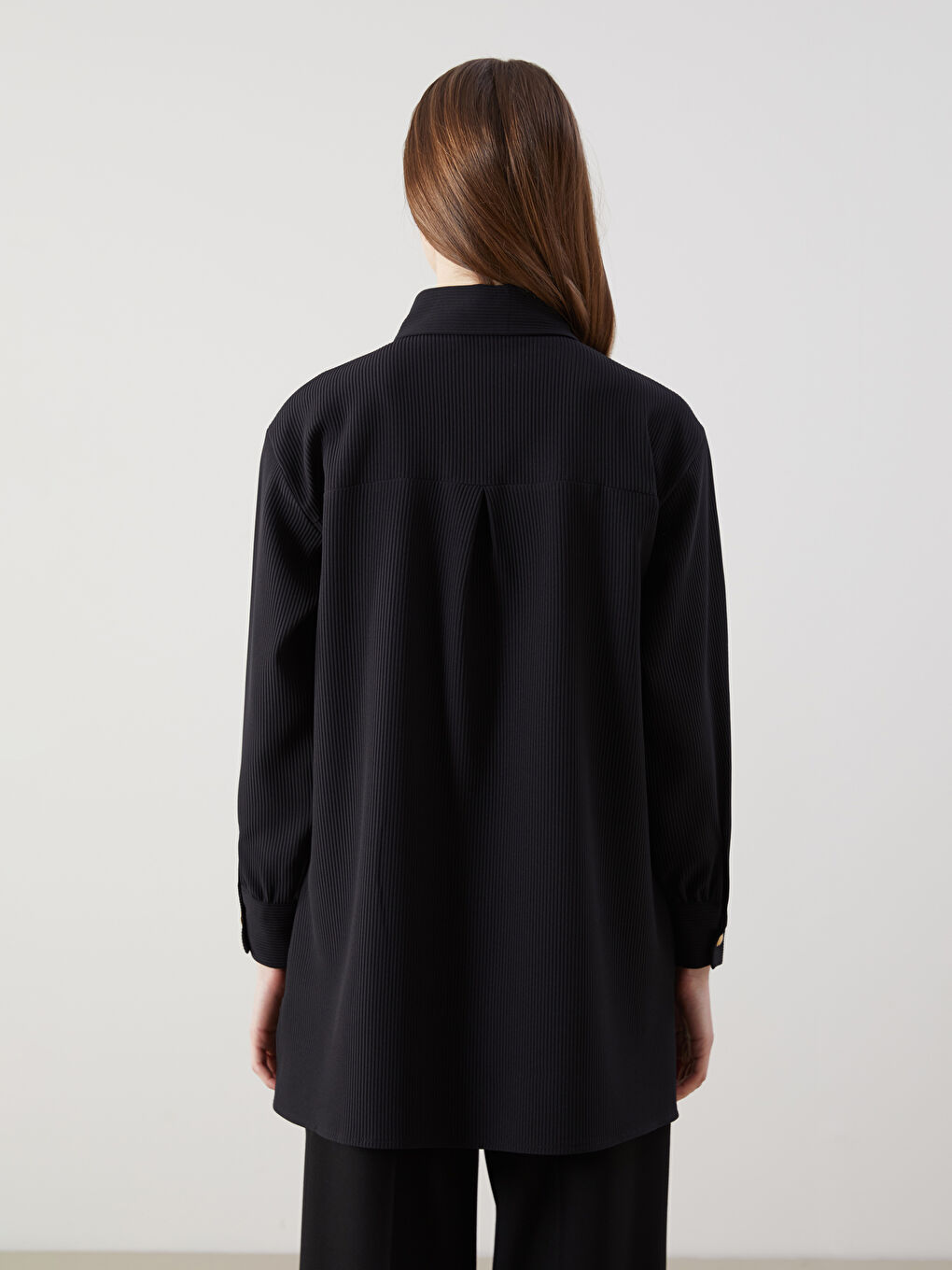 LCW Modest Textured Oversize Women's Shirt Tunic -S5MP85Z8-CVL