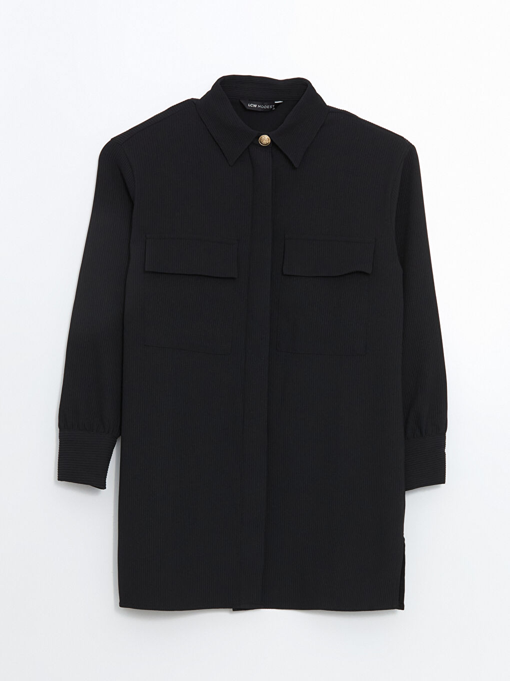 LCW Modest Textured Oversize Women's Shirt Tunic -S5MP85Z8-CVL