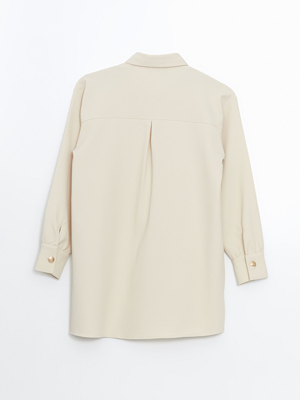 LCW Modest Bej Dokulu Oversize Kadın Gömlek Tunik - 5