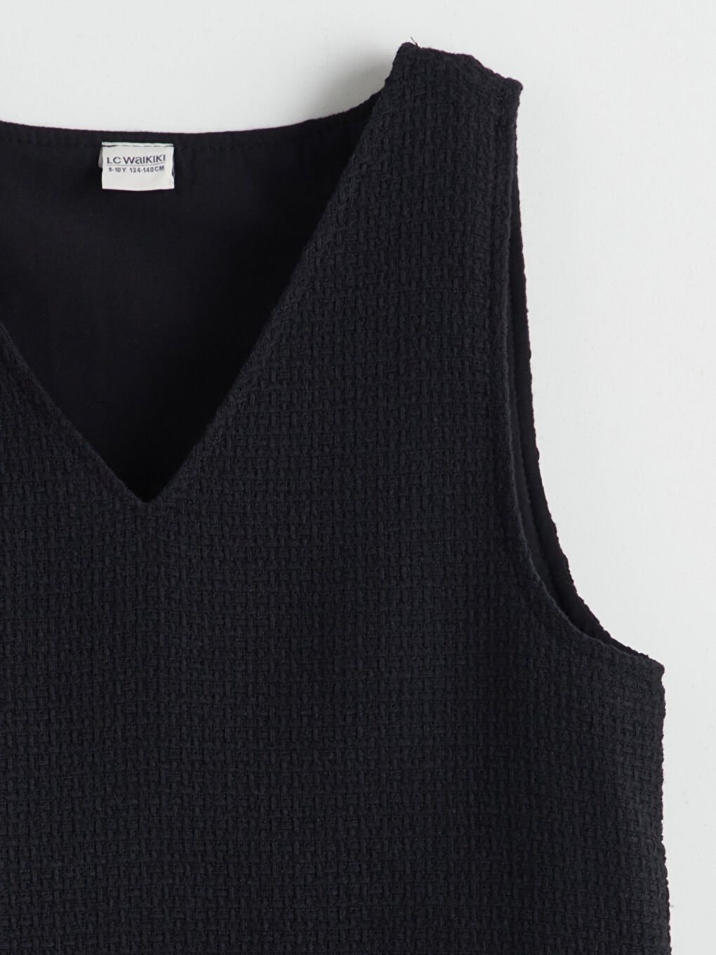 Siyah V Yaka Kız Çocuk Elbise-1