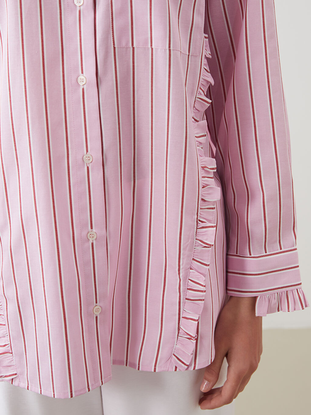 Striped Oversize Women's Shirt Tunic -S5MP91Z8-LHK