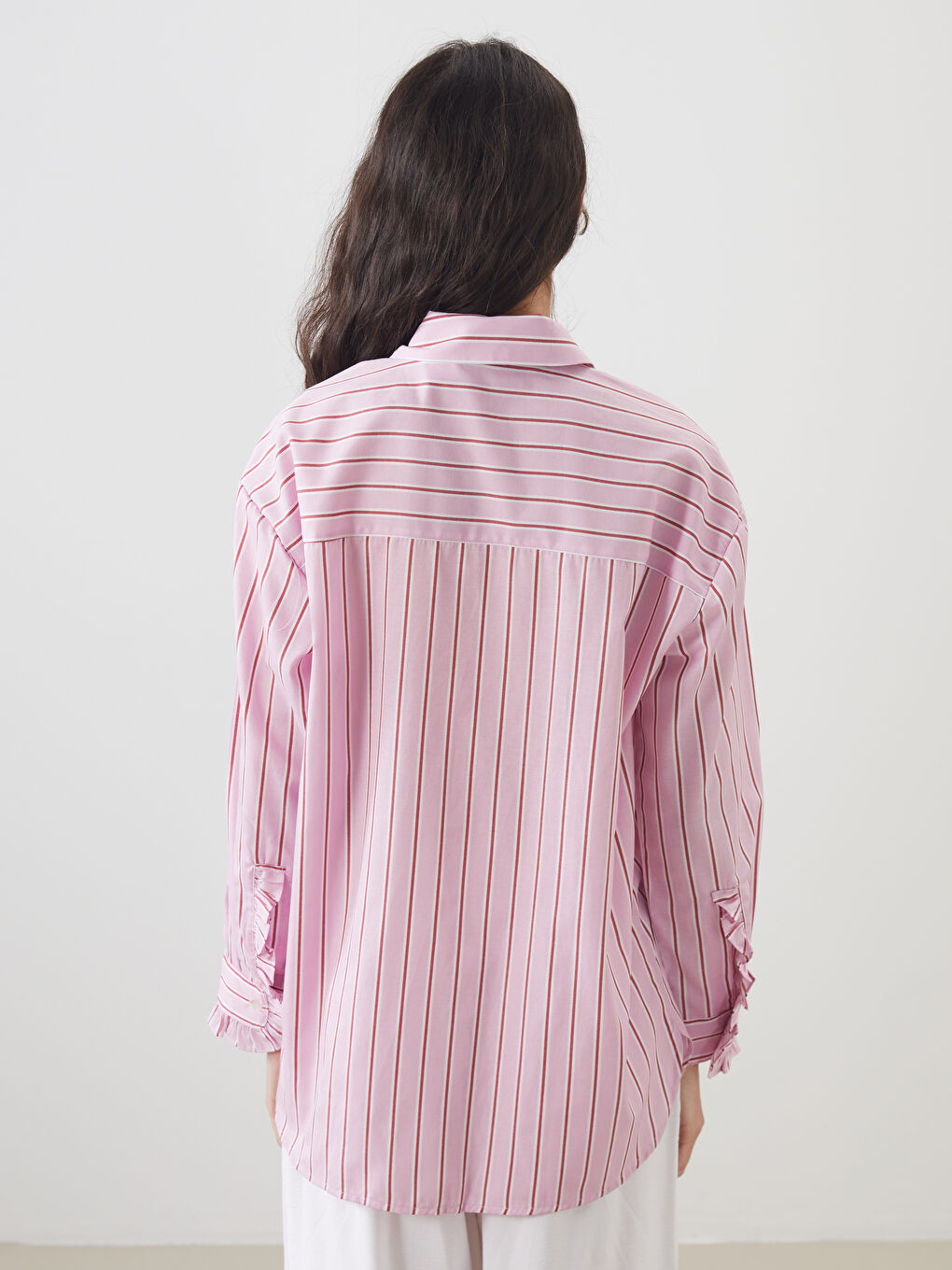 Striped Oversize Women's Shirt Tunic -S5MP91Z8-LHK