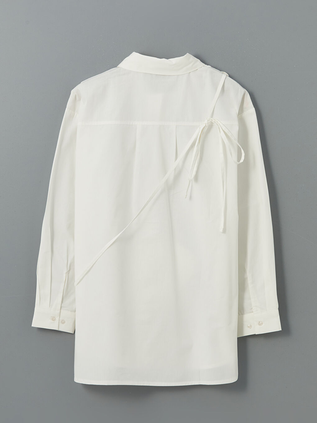 Ekru Askılı Cüzdan Detaylı Oversize Kadın Gömlek Tunik-6