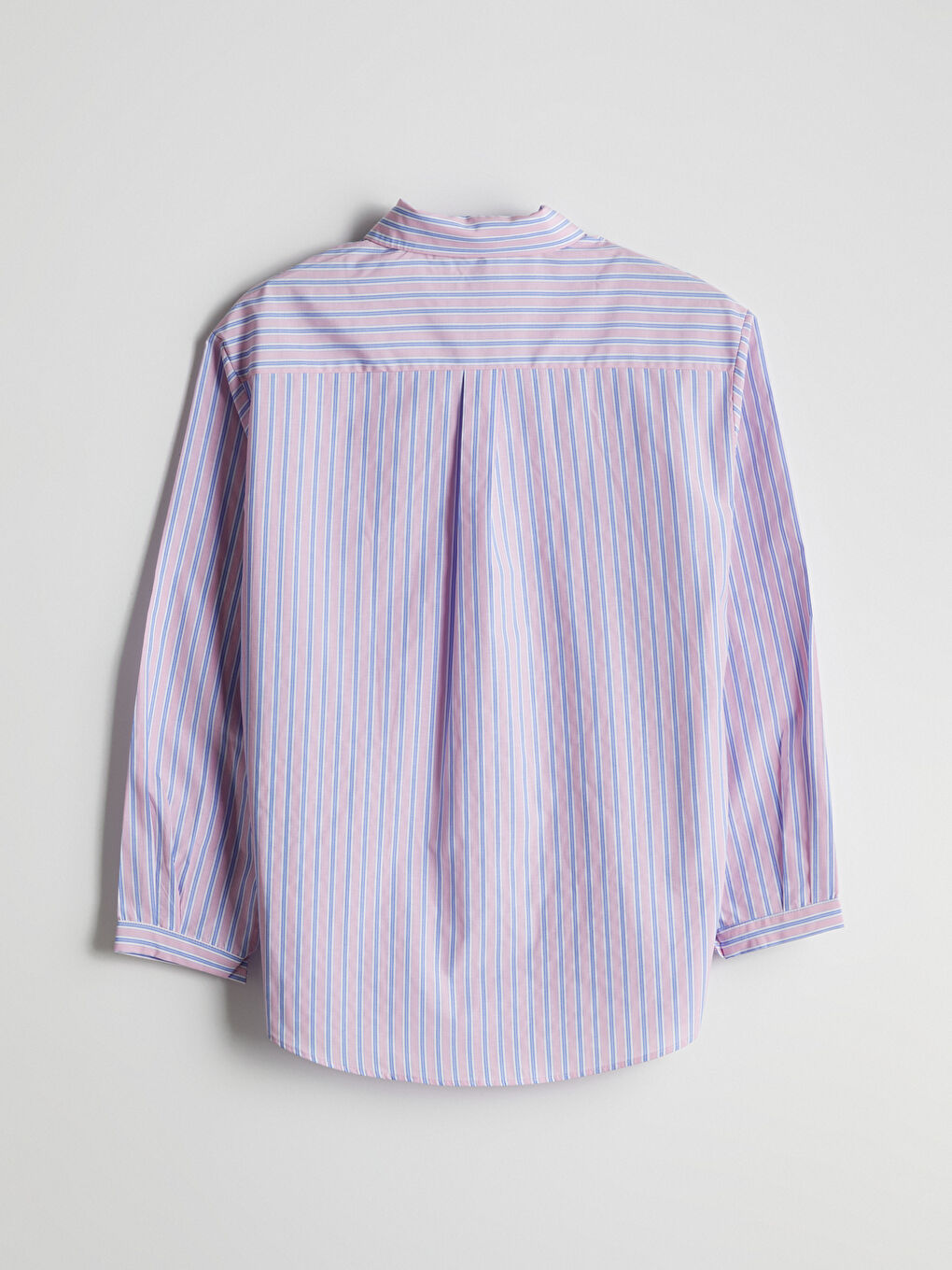 LCW Modest Pembe Çizgili Oversize Poplin Kadın Gömlek Tunik - 5